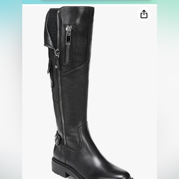 Sam Edelman Womens Lacy Leather Knee-High Motorcycle Boots Size 8 No Box - Picture 4 of 5